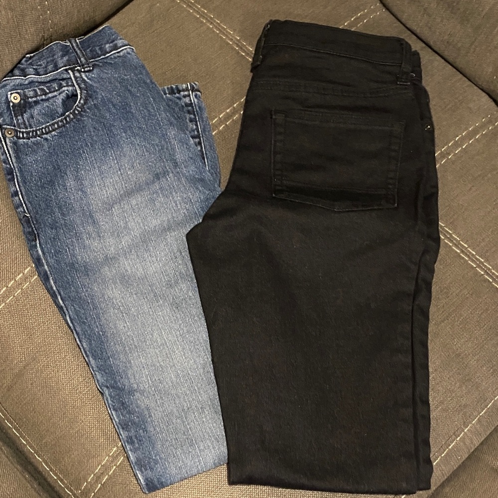 Boys/Kids Slim Fit Jeans in Black and Blue